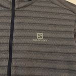 Salomon gray striped lightning half zip long sleeve top women size medium Photo 1