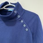 J. McLaughlin  Marisa Pullover Sweater XS NWT $178 Solid Scale Shawl Neck Blue Photo 3