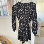 Disturbia Claricia Floral Faux Wrap Long Sleeve Mini Dress in Size US 6 Black Photo 5
