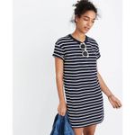 Madewell Womens Navy and White Striped T-Shirt Dress Sz S | Everyday Nautical Photo 14