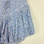 Sky to Moon Vivid Ditsy Floral Corset Crossed Tie Mini Skort Blue Size Medium M Photo 3