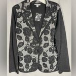 Isaac Mizrahi Live Black Gray Silver Metallic Cardigan Sweater Blazer Sz Large Photo 5