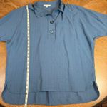 John Mark Pullover Button Blouse Tunic Oversized Lagenlook Blue Size Large Photo 6