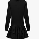 ZARA  Black Long Sleeve Ruffle Dress Photo 5