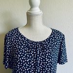 Boden USA Boden Short Sleeve A-Line Dress Scoop Neck Navy Flowers Sz 10  Photo 1
