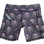 Epic MMA Size L Pocket Biker Shorts Multicolor Sugar Skull Print Cross Fit NWT Black Size L Photo 0