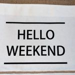 Hello Weekend Tote Bag White And Tan Raffia/Burlap Material Photo 3