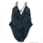 J.Crew Women’s Classic Black O-ring V-neck One Piece Swimsuit Size 24 New Photo 1