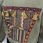 Wonderly  Curvy Embroidered Back Twill Army Jacket Green 12W Photo 6