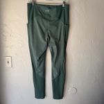 The North Face Womens XL Green Ribbed Waistband Workout Leggings Side Pockets Photo 2