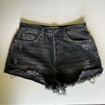 Free People We the Free Lasso High Waist Cutoff Denim Shorts size 28 washed black Photo 3