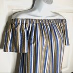 Modcloth Off Shoulder Rayon Mini Dress Cape Cod Cutie Blue S Photo 3
