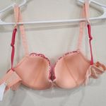 Calypso St. Barth  Bra Balconette Lace Bow Lightly Padded Lined Peach Size 36C Photo 5