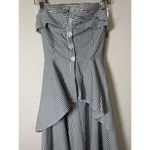 New York & Co. NY & Company Women’s Size S Gray White Striped Stretch Ruffle Tiered Dress NWT Photo 11