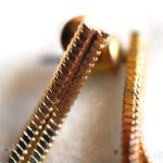 Source Unknown In Vouge Double Strand Gold Tone 4 3/4"Long Dangle Chain Post/Stud Earrings Photo 2