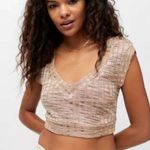 BDG Piper Brown Ribbed V Neck Knit Crop Top Size M Photo 1