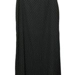 Jones Wear Womens Maxi Skirt 16 Black Polka Dot A-Line Zip Career Classic Preppy Photo 0