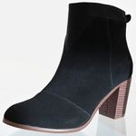 Toms Women’s Lunata Black Suede Mid Block Booties Size 9 Photo 3
