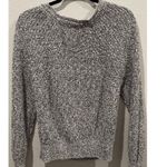 Free People  Long Sleeve Crew Neck Knit White Black Sweater Photo 2