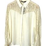 ZARA  Basic lace western vibes button shirt blouse Large‎ NWT Photo 0