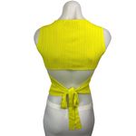 ZARA Yellow Ribbed Sleeveless Cut Out Stretch Tie Back Cropped Tank Top Size S Photo 1