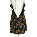 ASTR ‎ Chain Reaction M Equestrian Black Gold Faux Wrap Mini Dress Strappy V Neck Photo 9