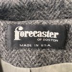 Vtg. Forecaster of Boston Wool Blend Herringbone Double Breasted Trench Coat Gray Size 8 Photo 2