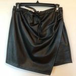 Foxiedox Black Leather Asymmetrical Skirt Photo 0