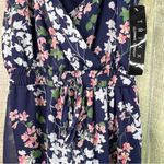 Trixxi  Spaghetti Strap XS Surplice Floral Jumpsuit Cropped Lined Wide Legs Photo 5