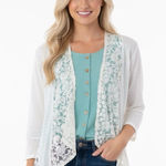 cupio white knit cardigan size medium linen blend Photo 0