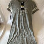 Nike  Women's Sportswear NSW Varsity T-Shirt Dress Grey/White Stretch Size S NWT Photo 0