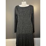 Loft  Dress Womens Small Gray Knit Long Sleeve Ruched Side Sheath Work Office Photo 4