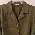 a.n.a (NWT)  Women’s Olive Green Cargo Utility Button-down Mini Dress Tie Waist Photo 4