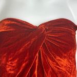 Reformation Women's Orange Velour Velvet Twist Front Strapless Tube Top Size 2 Photo 2