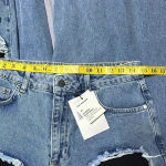 You Wanna Wide Leg Distressed Raw Hem Jeans NWT Baggy Y2K Patches‎ Grunge Size 28 Photo 10