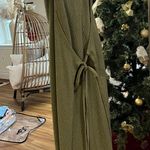 Olive Green Sleeveless Maxi Wrap Dress Size XS Photo 0