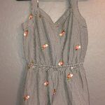 Bebop checkered flower embroidered romper Photo 0