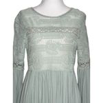 NEW Altar’d State Womens Lace Dress Size S Boho Short Flutter Sleeve Lined Green Photo 3