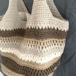 Lina: Brown/Tan/Beige/ White Woven (crocheted) Shoulder Bag Photo 8