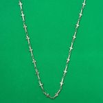 Titanium Steel Link Chain Cross Choker Necklace for Men Women Silver Photo 0