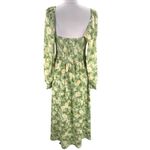 OPT O.P.T. Classic Smocked Maxi Dress floral slit sz XL Green Photo 7