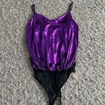 Free People Purple Metallic Lace Bodysuit Photo 0