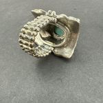 Vintage Turquoise Silver Tone Stretch Ring Big Comfortable Ring Photo 5