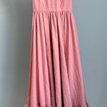 VTG Victorian Pink Renaissance Ruffle Lace Prairie Maxi Dress Cottagecore Gown Size 4 Photo 0
