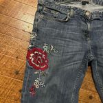Boden rose embroidered 16L raw hem straight leg jeans Blue Size 16W Photo 2