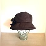 Toucan Collection Black Linen Cloche Hat Flower Trim Bucket Gatsby Cottagecore Photo 1