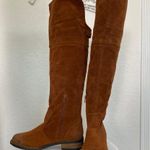 Qupid Boho Western Brown Tan Faux Suede Over The Knee Riding Boots US 8 Photo 1