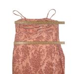 Peach Midi Stretch Slip Dress Women's Size XL Burnout Velvet , Ruched Bust, 43”L Orange Photo 5