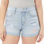 Aeropostale Light Wash High Waisted Midi Shorts Photo 0