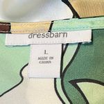 Dressbarn Women's Y2K Green Floral Silky Empire Waist Tie Back Blouse Top Large Photo 4